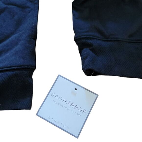 Sag Harbor Stretch Full Zip Black Sweater SZ S American Comfort Inkblot - Picture 6 of 7